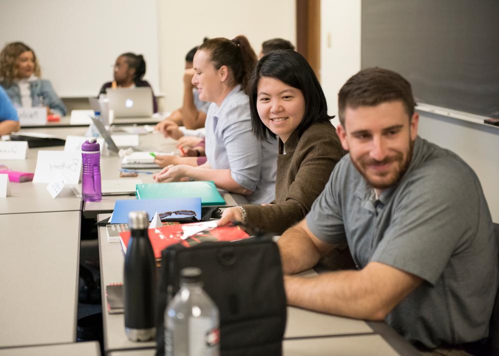 Students in a graduate classroom